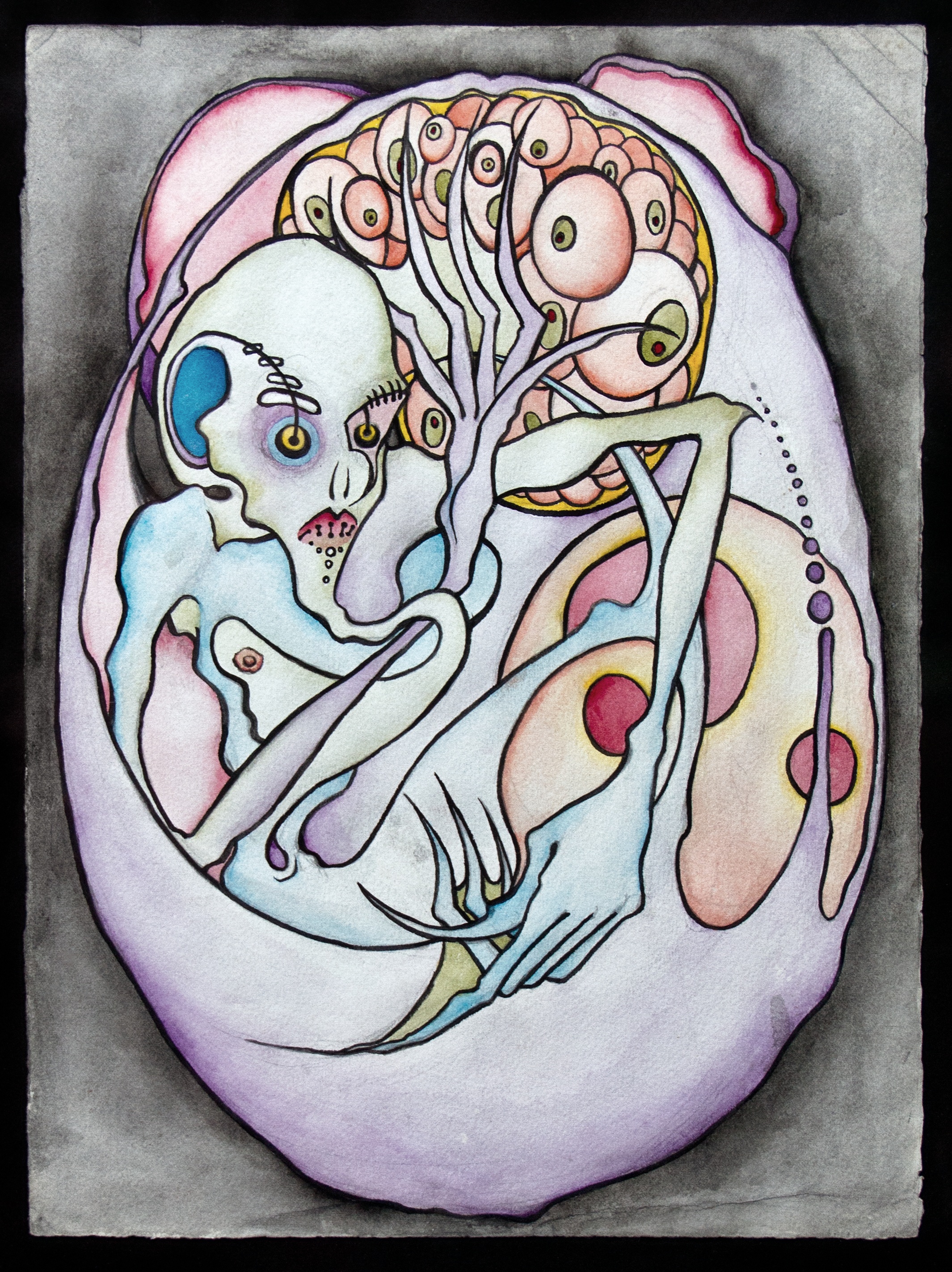 "Egg" 11x15 watercolor/ink framed 16x20 1998 "Egg" 11x15 watercolor/ink framed 16x20 1998