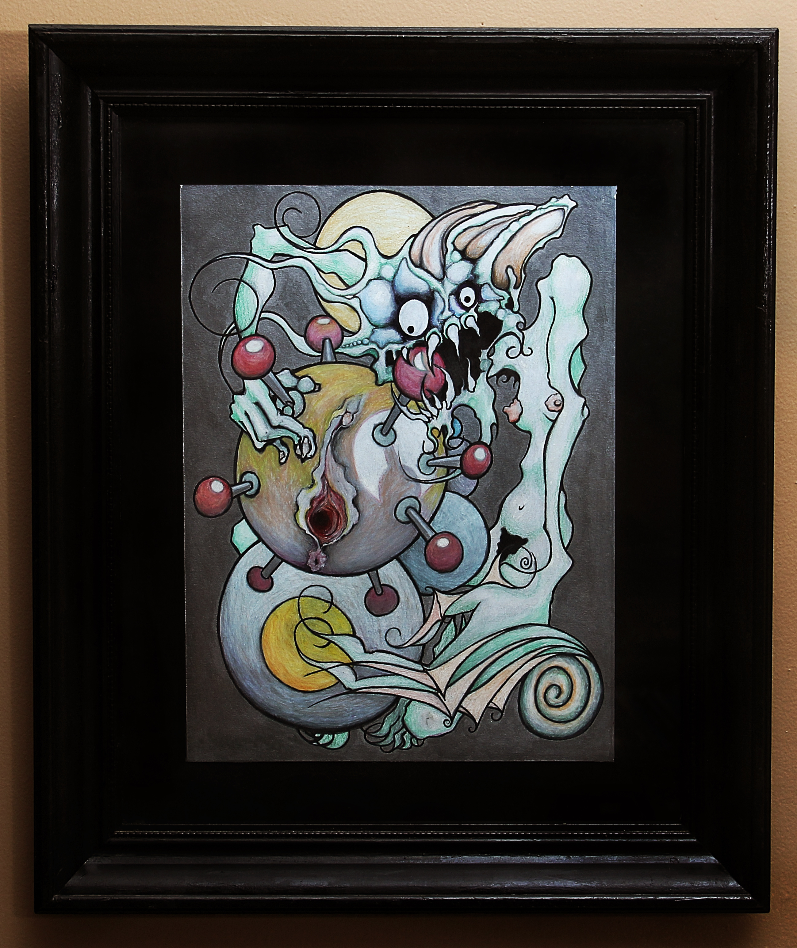 "Monster" 12x16 Colored Pencil/Acrylic framed 20x24 - 1997 "Monster" 12x16 Colored Pencil/Acrylic framed 20x24 - 1997